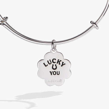 Four-Leaf Clover Charm Bangle