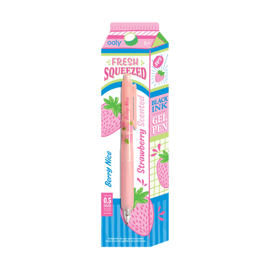 Fresh Squeezed Fruit Scented Gel Pen - Black Ink - Strawberry