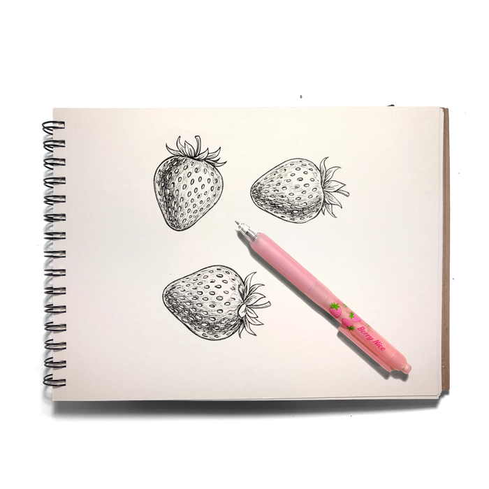 Fresh Squeezed Fruit Scented Gel Pen - Black Ink - Strawberry
