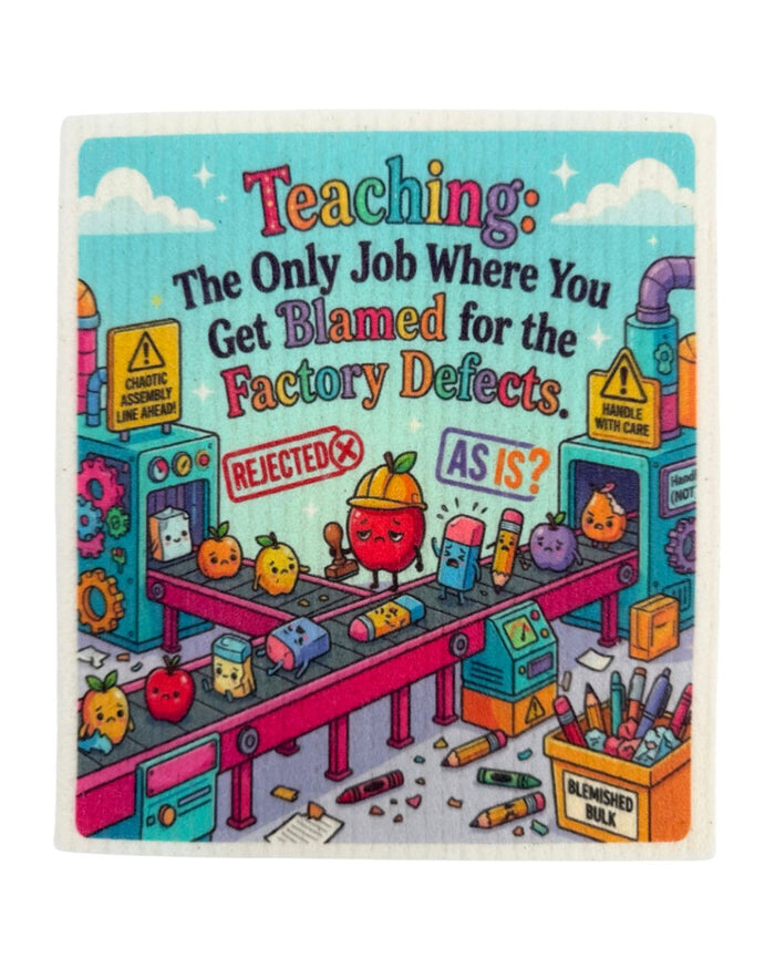 Funny Teacher Sayings - Set of 3 - Swedish Dishcloths - Wholesale