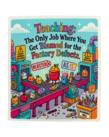 Funny Teacher Sayings - Set of 3 - Swedish Dishcloths - Wholesale