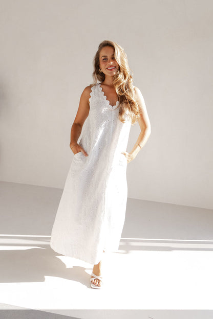 Petal and Pup USA DRESSES Gabriella Maxi Dress - White
