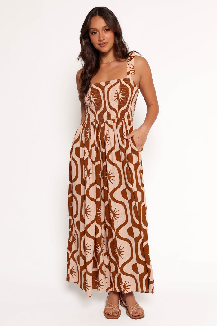 Petal and Pup USA PLAYSUITS Ginelle Jumpsuit - Tan Print