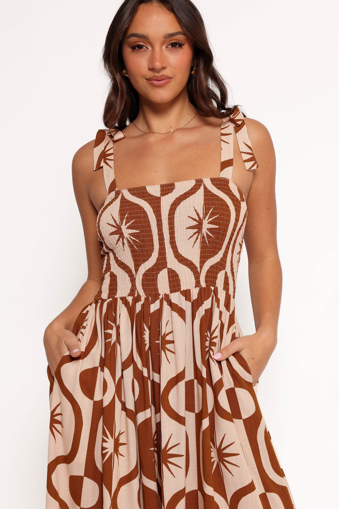 Petal and Pup USA PLAYSUITS Ginelle Jumpsuit - Tan Print