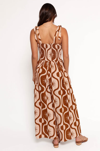 Petal and Pup USA PLAYSUITS Ginelle Jumpsuit - Tan Print