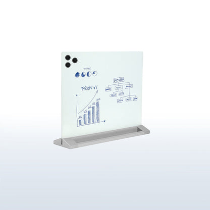 Desktop whiteboard with magnets