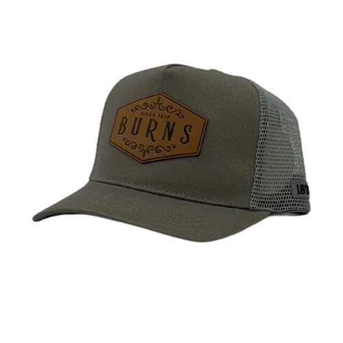GREY BURNS 1876 BALL CAP LEATHER PATCH