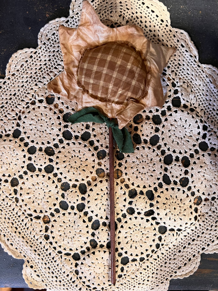 Hand Sewn Flower on a Stick