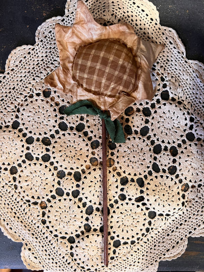 Hand Sewn Flower on a Stick
