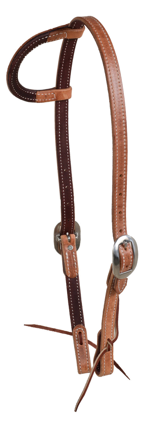 Harness leather 3/4" 1 Ear Headstall Latigo Lined and Stitched
