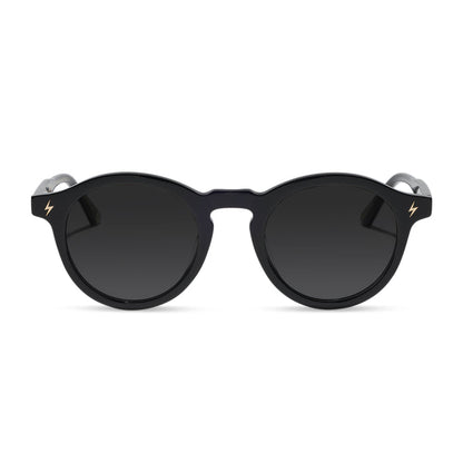 diff eyewear x harry potter birthday round prescription sunglasses with a black acetate frame front view