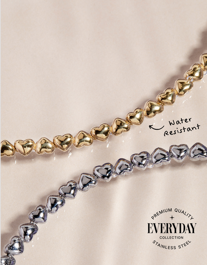 Heart Charm Tennis Bracelet