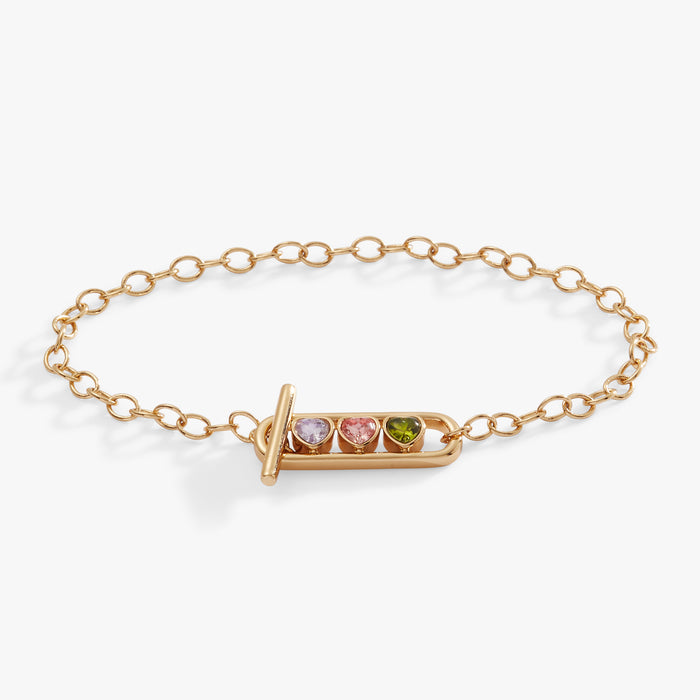 Heart Crystal Toggle Bracelet