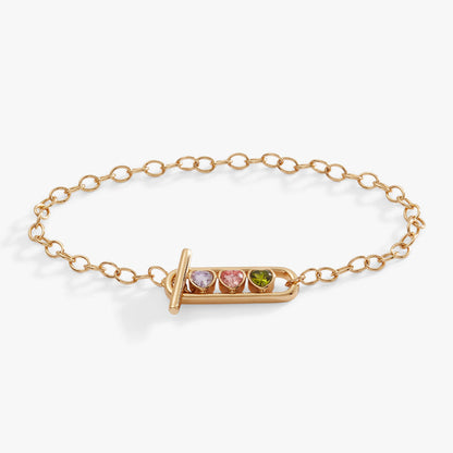 Heart Crystal Toggle Bracelet