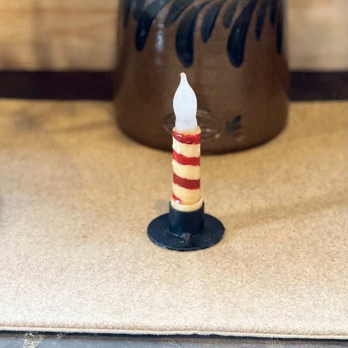 Candy Cane LED Timer Taper 4"