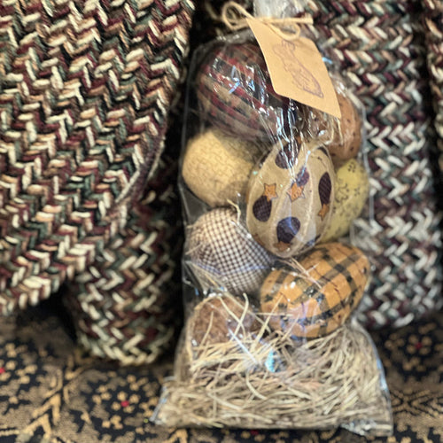 Large Fabric Covered Egg Set - 9 Eggs
