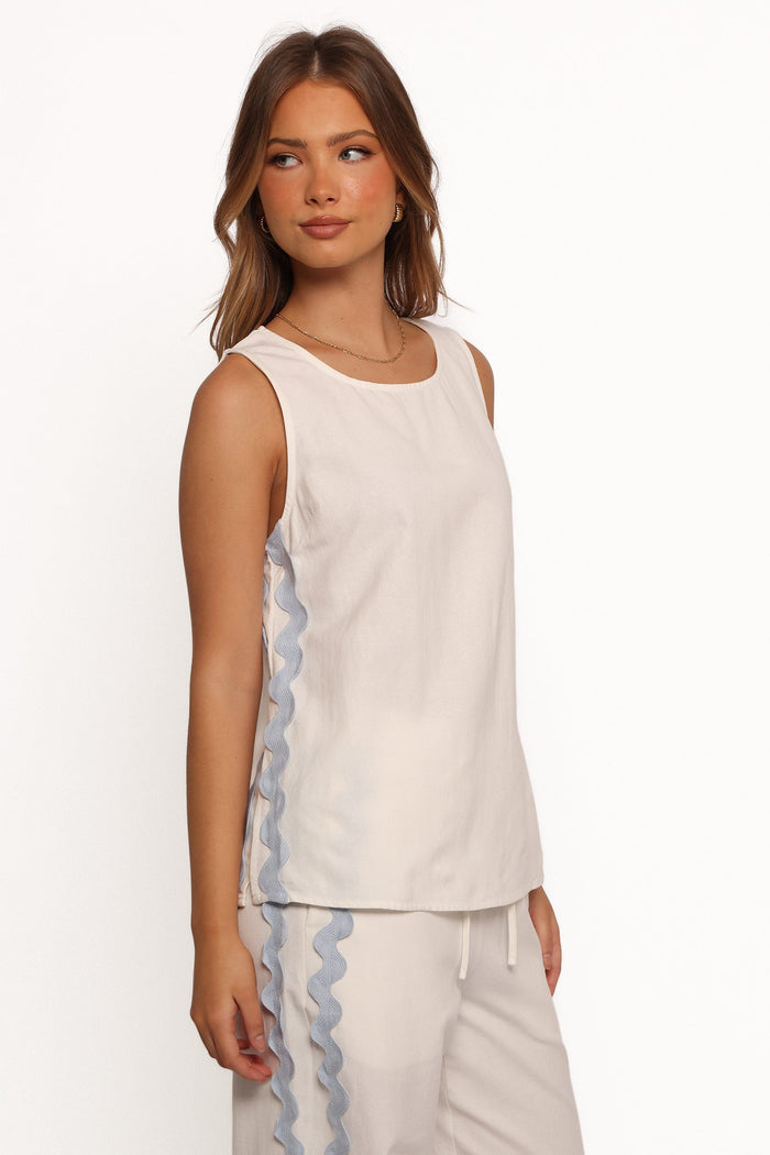 Petal and Pup USA TOPS Jasinta Top - Cream Blue