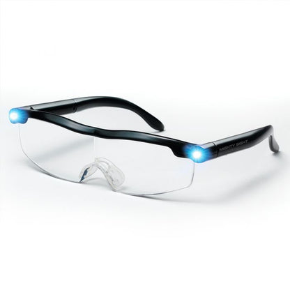 JML Mighty Sight Wearable Magnifying Eyewear with Built-In Lights - White & Black | A000929 (7593966928060)