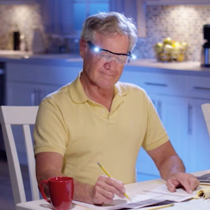 JML Mighty Sight Wearable Magnifying Eyewear with Built-In Lights - White & Black | A000929 (7593966928060)
