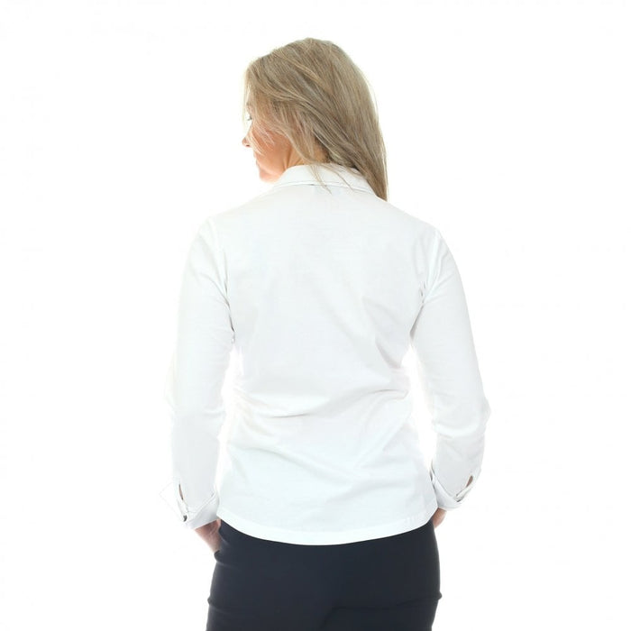 Just White J1553 White Blouse - Dotique - Just White
