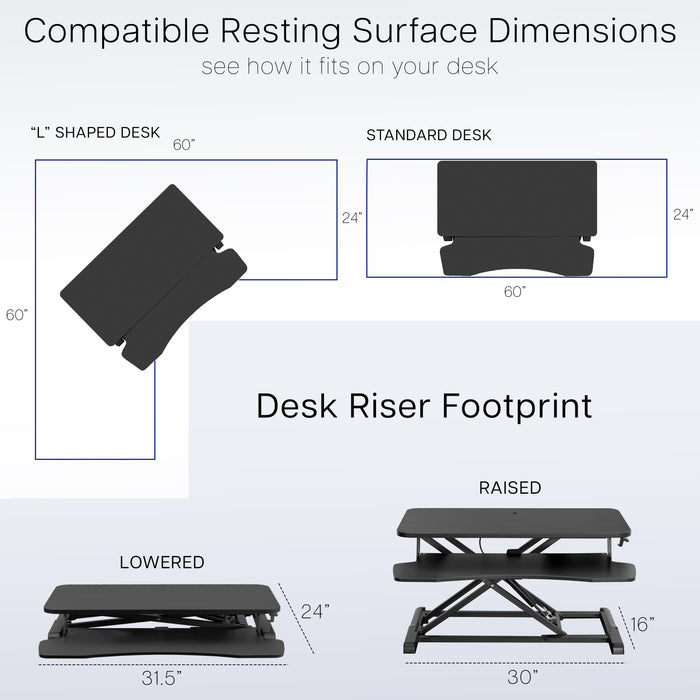 Sturdy height adjustable 2-tiered desk riser for ergonomic office workstation.