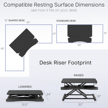 Sturdy height adjustable 2-tiered desk riser for ergonomic office workstation.