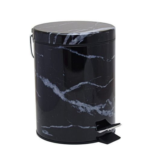 Kitchen Life 5L Marble Design Dust Bin - Black