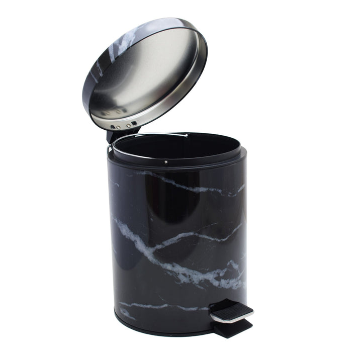 Kitchen Life 5L Marble Design Dust Bin - Black