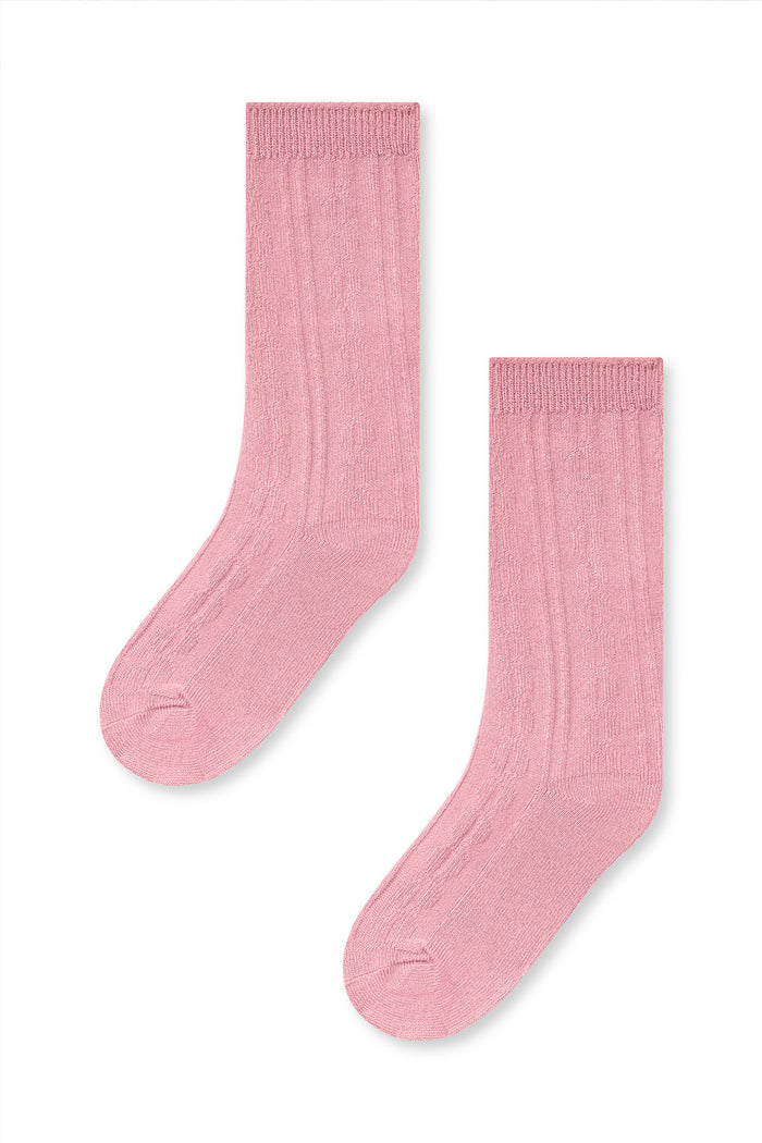 Knee High Socks in Apple Blossom on a white background