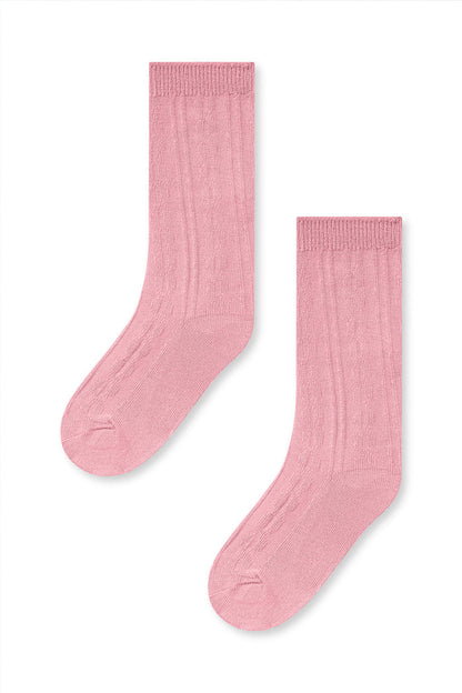 Knee High Socks in Apple Blossom on a white background