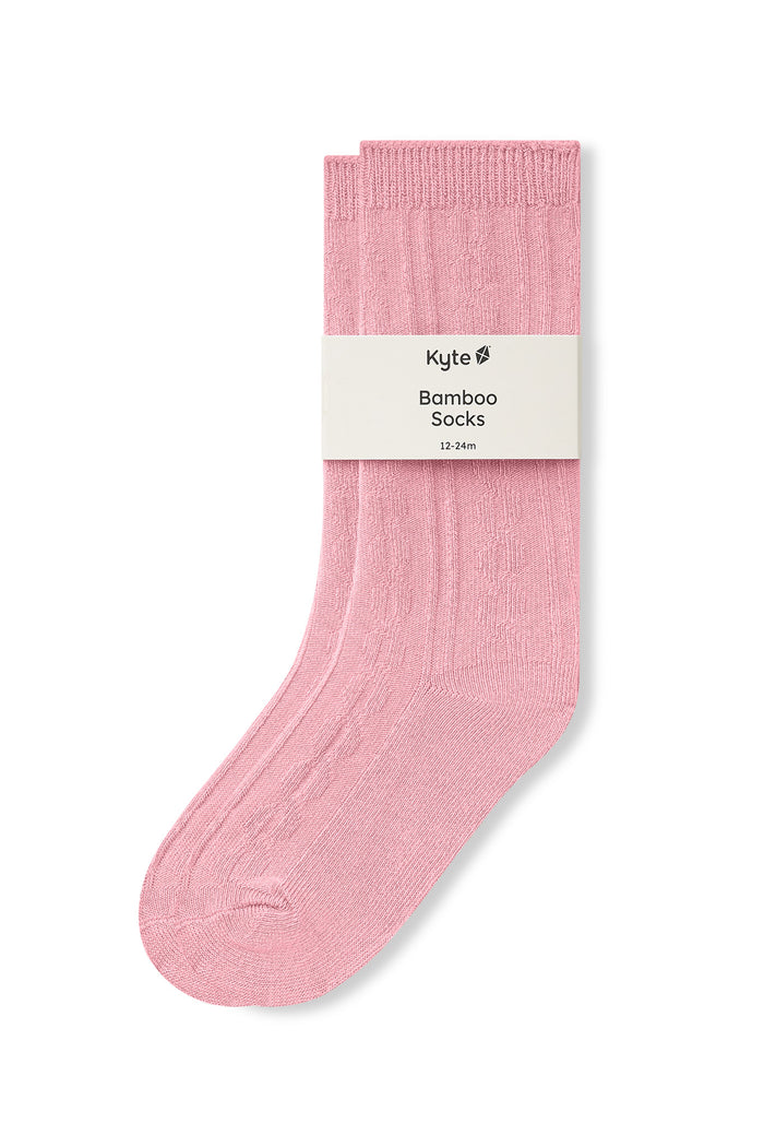 Knee High Socks in Apple Blossom on a white background