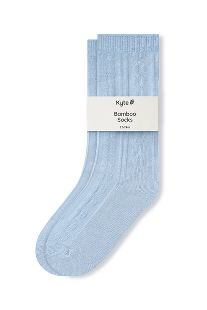 Knee High Socks in Breeze on a white background
