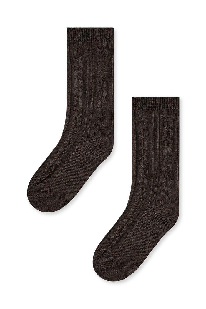 Knee High Socks in Espresso on a white background