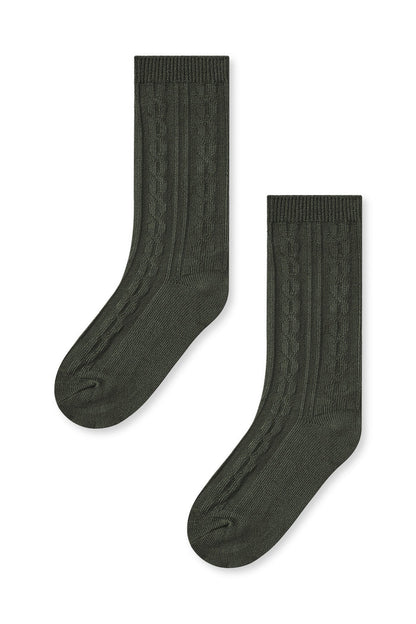 Knee High Socks in Fir on a white background