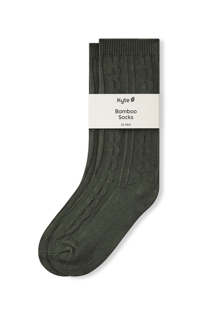 Knee High Socks in Fir on a white background