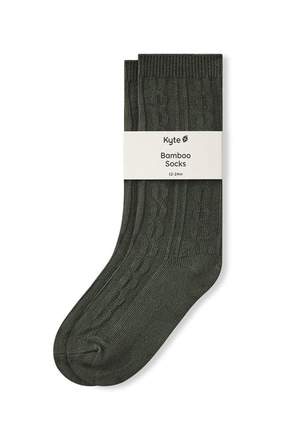 Knee High Socks in Fir on a white background