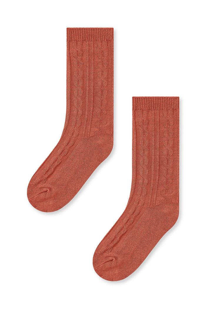 Knee High Socks in Sienna on a white background
