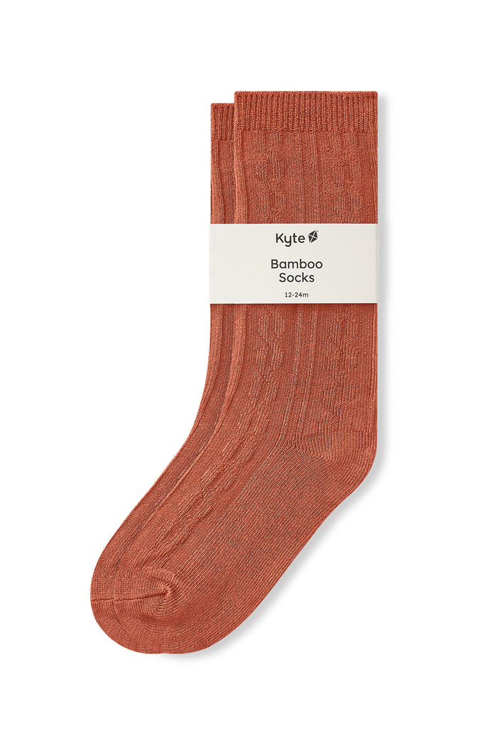 Knee High Socks in Sienna on a white background