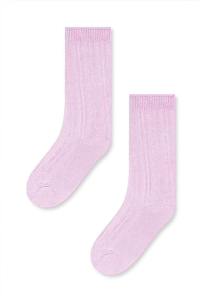Knee High Socks in Thistle on a white background