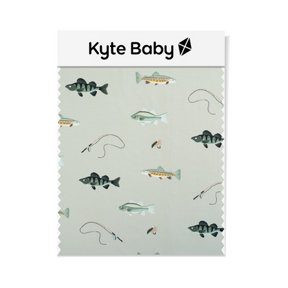 Fishing print fabric swatch