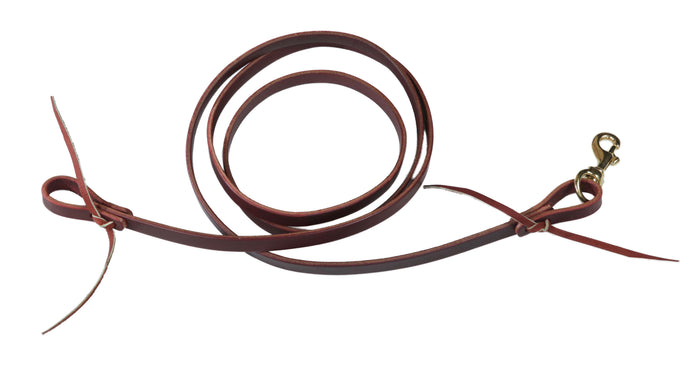 Latigo Flat Roping Rein Waterloop Ends With Brass Snap