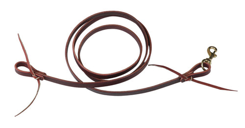 Latigo Flat Roping Rein Waterloop Ends With Brass Snap