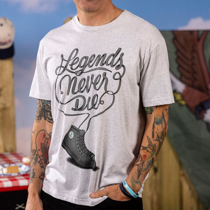 RSVLTS RSVLTS Crewneck T-shirt Legends Never Die (Heather Gray) – Crewneck Tee Legends Never Die (Heather Gray) – Crewneck Tee
