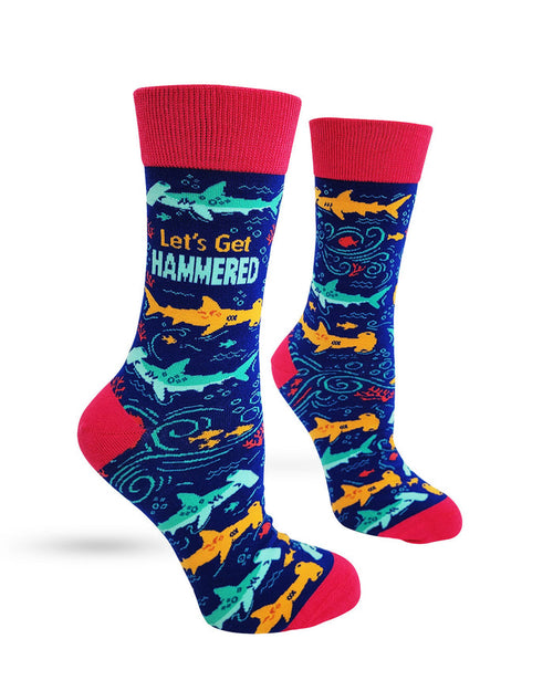 Let's Get Hammered Hammerhead Shark Women's Crew Socks