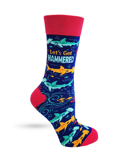 Let's Get Hammered Hammerhead Shark Women's Crew Socks
