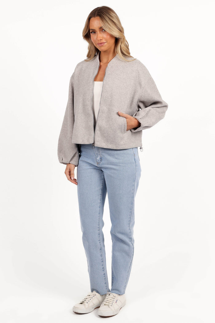 Petal and Pup USA OUTERWEAR Liv Zip Front Jacket - Grey (Hold for Rack)