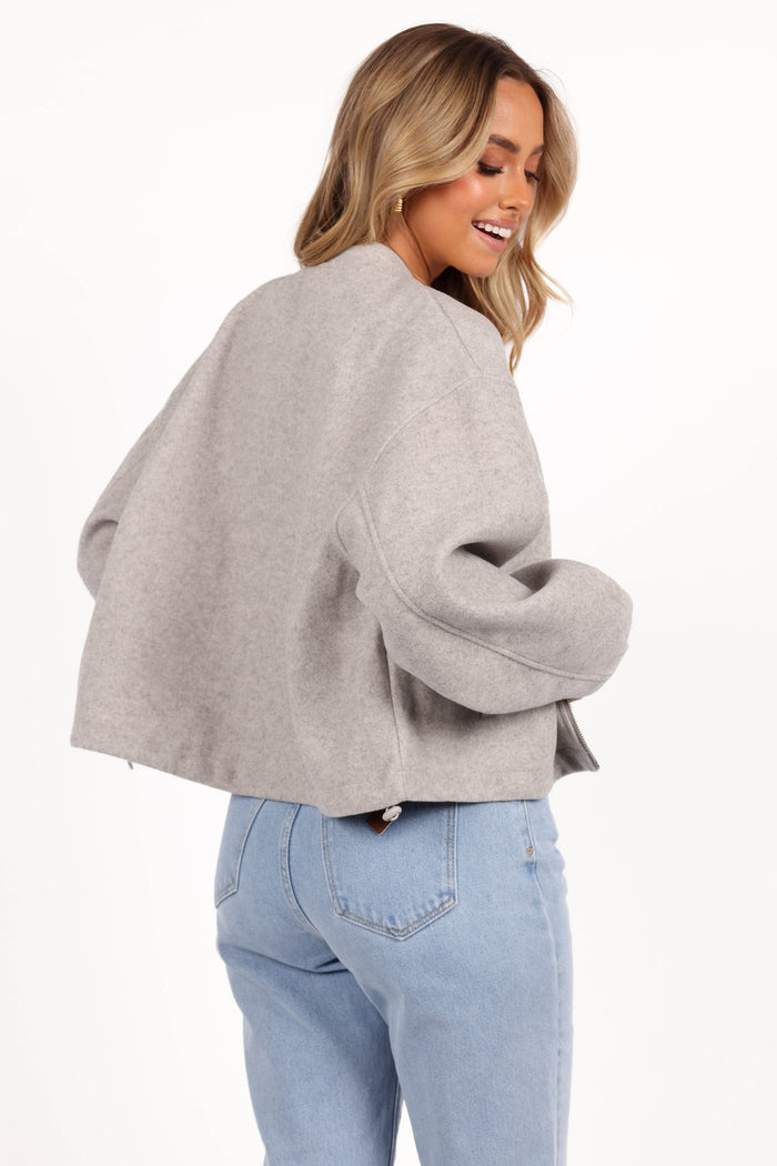 Petal and Pup USA OUTERWEAR Liv Zip Front Jacket - Grey (Hold for Rack)
