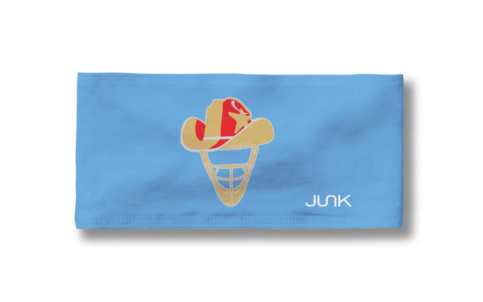 Lone Star Catching: Gold Logo Baby Blue Big Bang Lite Headband - View 3