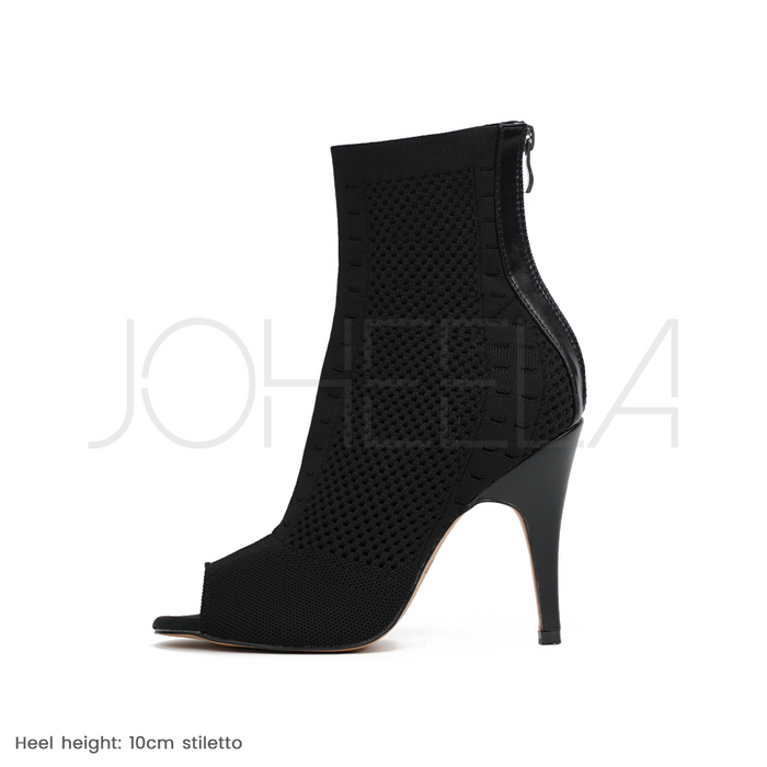 DÉSTOCKAGE Lou noir - Talon non standard  Joheela - Heels dance shoes - Chaussure de danse talon