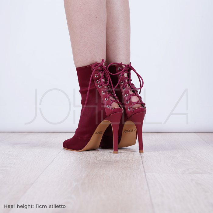 Louane bordeaux - Talons stilettos - Personnalisable Joheela - Heels dance shoes - Chaussure de danse talon